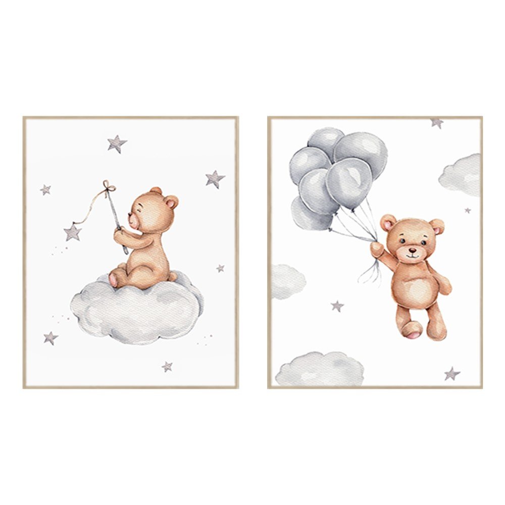 Otroške slike v kompletu 2 ks 30x40 cm Teddy Bears
