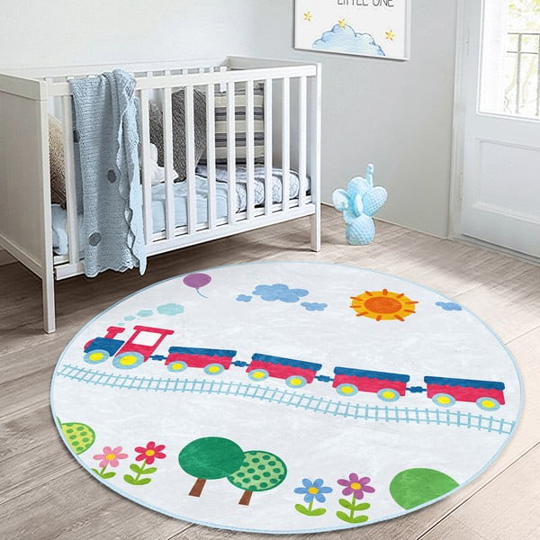 Svetlo modra otroška preproga ø 100 cm Comfort – Mila Home-image-3