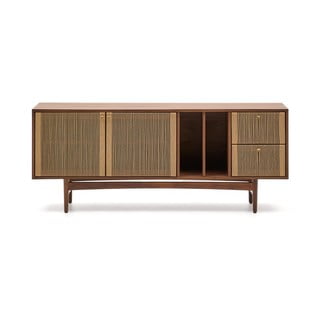 Rjava nizka komoda v orehovem dekorju 180x73 cm Elan – Kave Home