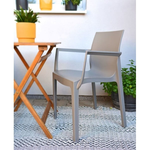 Bež plastični vrtni stol Emma - Rojaplast-image-1