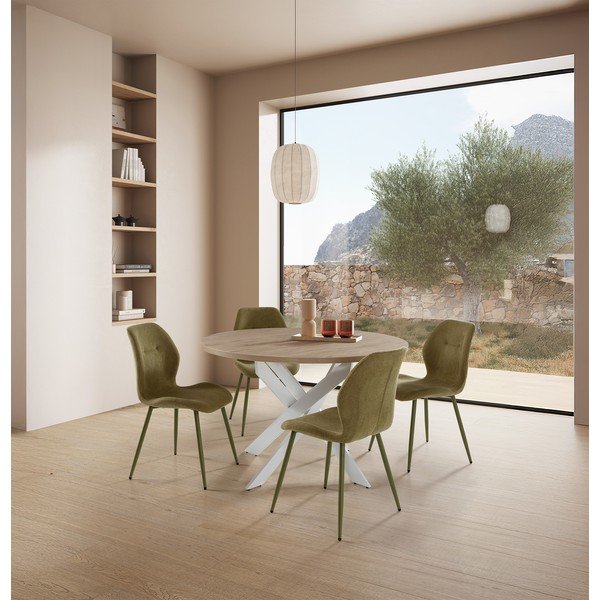 Zeleni oblazinjeni jedilni stoli v kompletu 4 ks Ansu – Marckeric-image-1