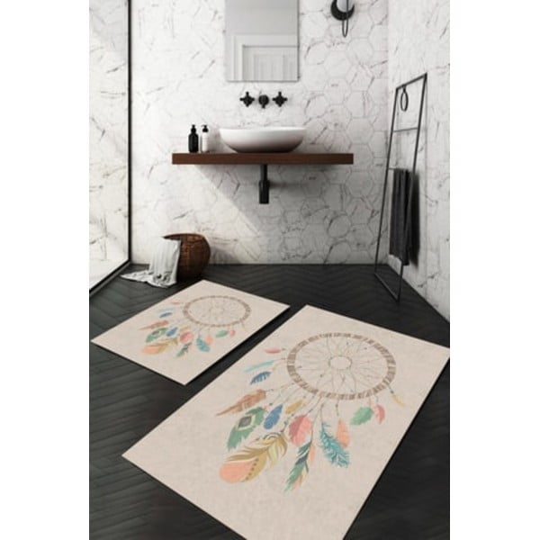 Bež kopalniške preproge v kompletu 2 ks 60x100 cm – Mila Home-image-1