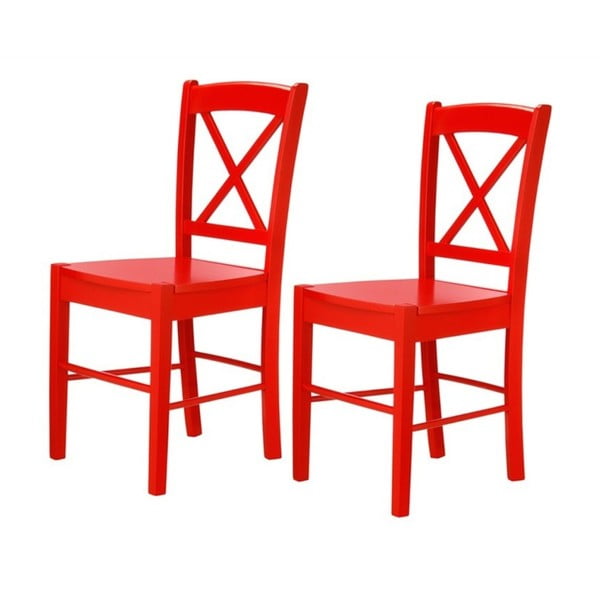 Komplet 2 rdečih stolov Støraa Trento Cross