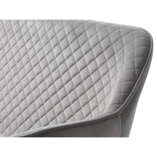 Svetlo siva žametna sedežna garnitura 129 cm Berrie – Unique Furniture-image-1