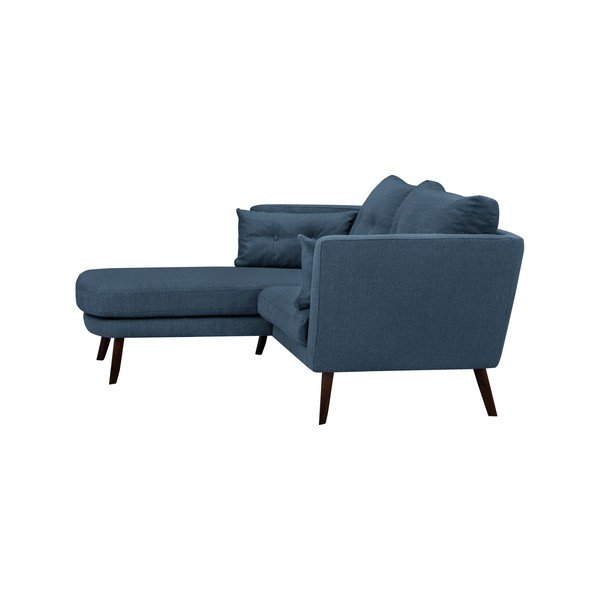Modra trisedežna zofa Mazzini Sofas Elena, z ležalnikom v levem kotu-image-3
