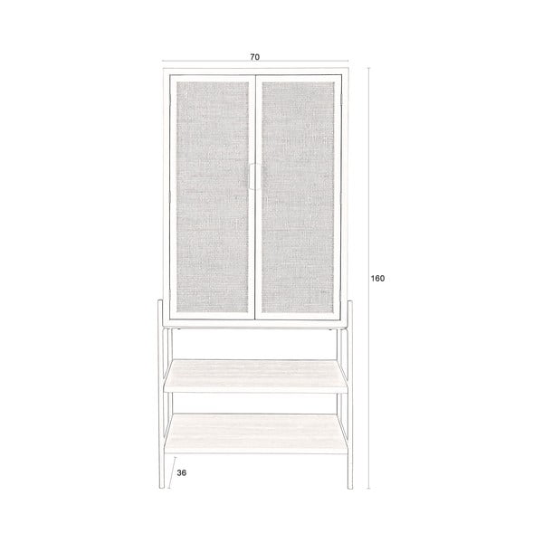 Črna omarica iz masivne jelke 70x160x36 cm Yasu – Dutchbone-image-3