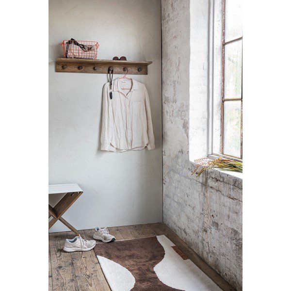 Rjav stenski obešalnik iz masivnega hrasta s polico 90 cm Showcase – Mette Ditmer Denmark-image-1