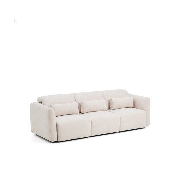 Bež nastavljiva/raztegljiva sedežna garnitura iz šenilje z ležalnikom 255 cm Lares – Kave Home-image-3