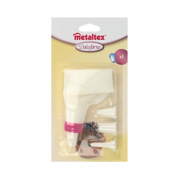 Vrečka za okraševanje s 4 nastavki Metaltex Cake Decor-image-1