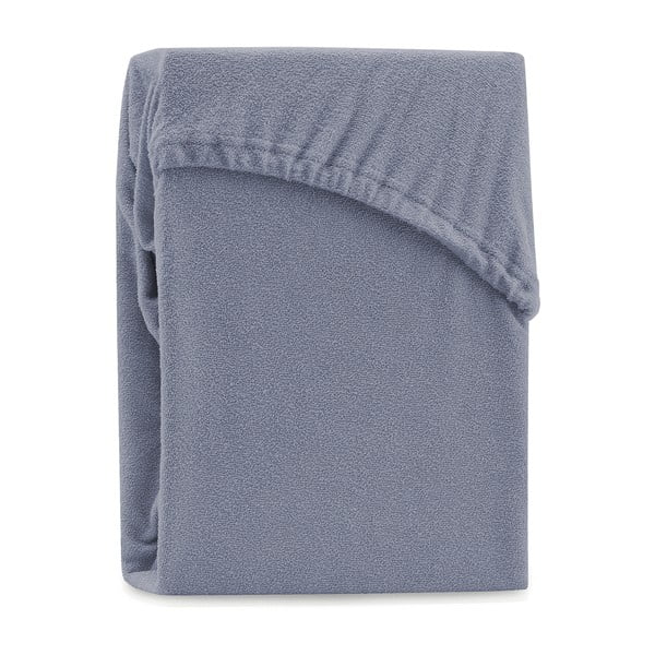 Temno siva elastična rjuha z visoko vsebnostjo bombaža AmeliaHome Ruby, 120/140 x 200 cm-image-1