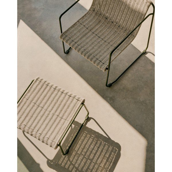 Prašno zelen vrtni tabure Maurina – Kave Home-image-1