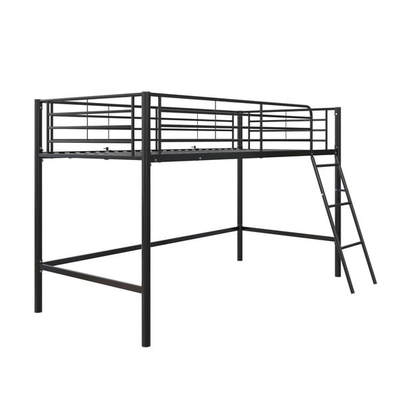 Črna dvignjena otroška postelja 90x200 cm Jodie – Støraa