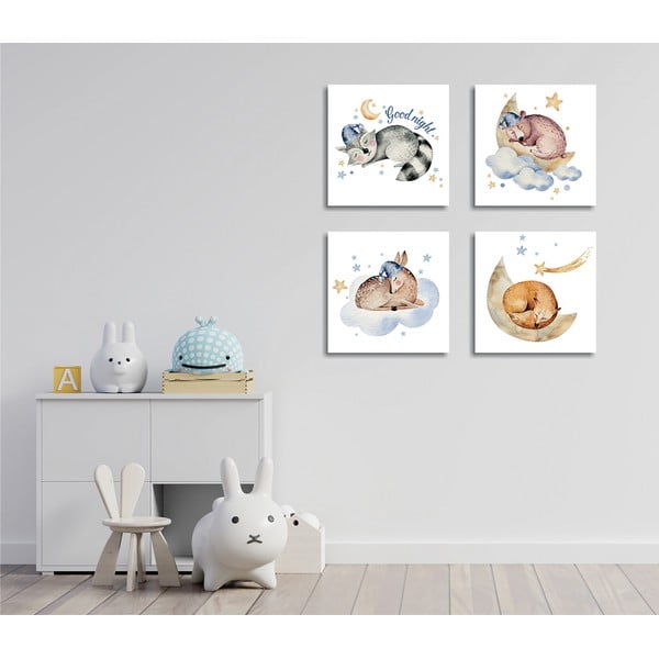 Slike v kompletu 4 ks 30x30 cm Good Night – Wallity-image-1