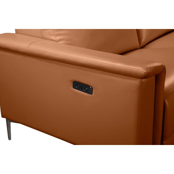 Rjava kotna sedežna garnitura iz umetnega usnja (desni kot) Lund – Støraa-image-4