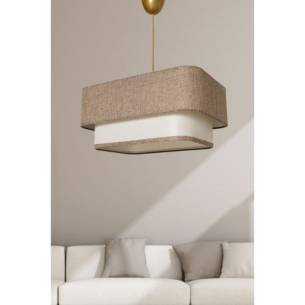Bež/kremno bela viseča svetilka s senčilom iz jute Varianza – Opviq lights-image-1