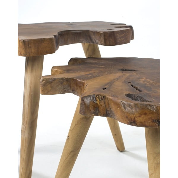 Stranske mizice v kompletu 2 ks iz masivnega tika 50x60 cm Hattie – Kave Home-image-2