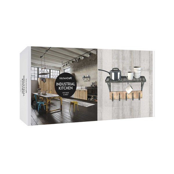 Stenska polica s 5 kavlji Kitchen Craft Mounted-image-3