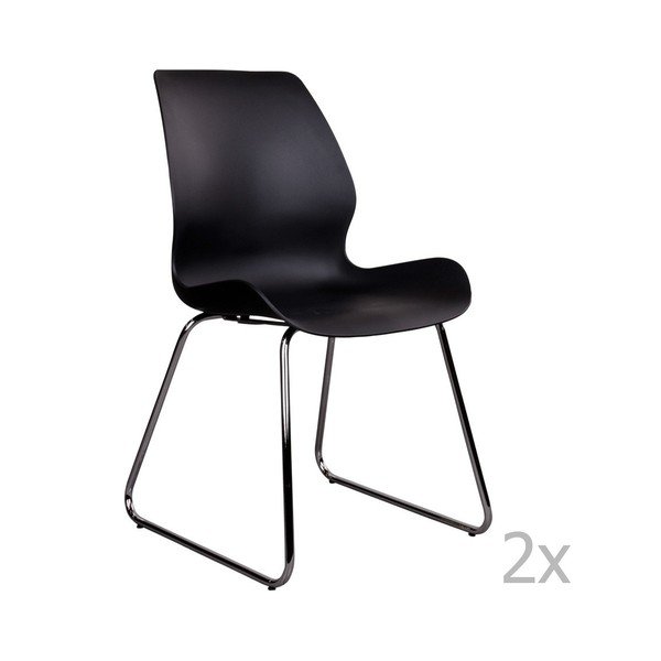 Komplet 2 črnih stolov House Nordic Sola