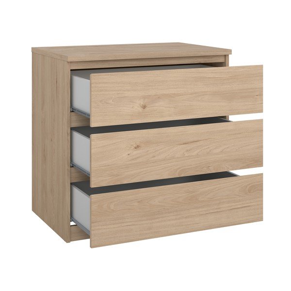Komoda v hrastovem dekorju v naravni barvi 77x76x50 cm Naia – Tvilum-image-3