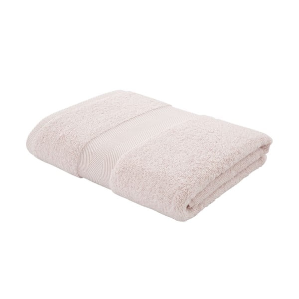Svetlo roza bombažna brisača z mešanico svile 70x127 cm - Bianca