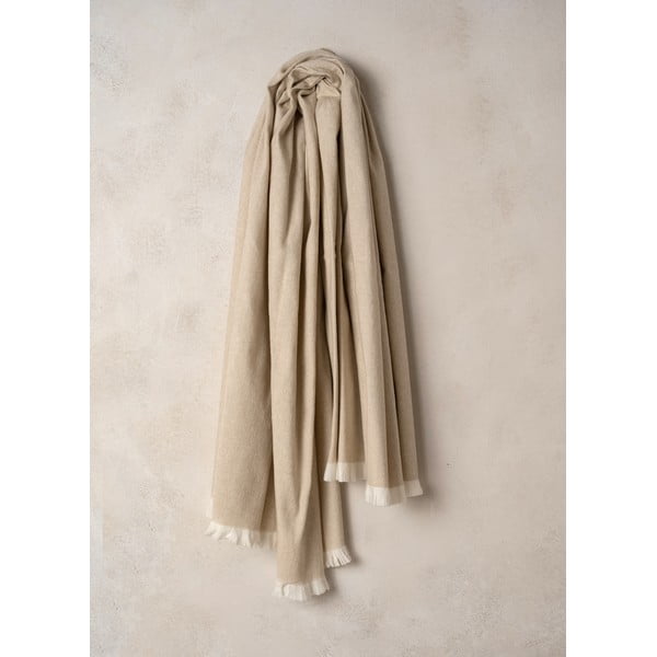 Svetlo bež pletenina z bombažem Euromant Linen, 140 x 160 cm-image-1