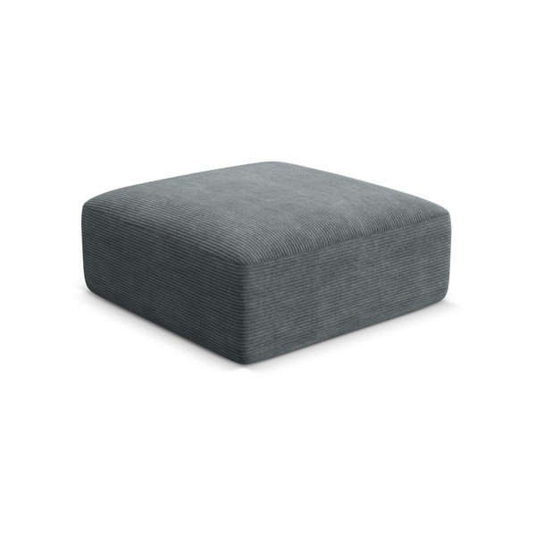 Temno siv tabure iz rebrastega žameta Campi – Cosmopolitan Design