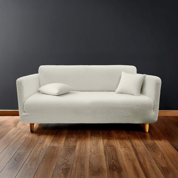 Kremno bela raztegljiva prevleka za sedežno garnituro za trosed Laina – douceur d'intérieur