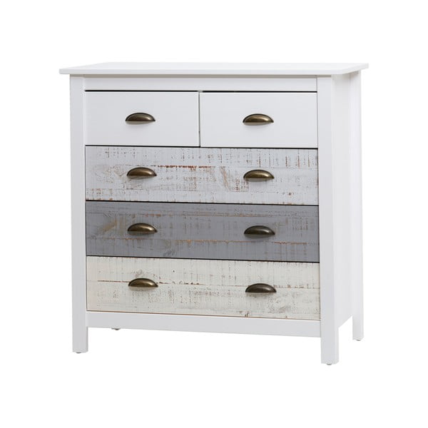 Belo-siva komoda s 4 predali Marckeric Romantica, 79 x 80 cm-image-2