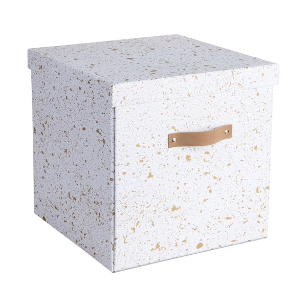 Škatla za shranjevanje v zlati in beli barvi Bigso Box of Sweden Logan