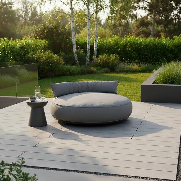 Siv oblazinjen vrtni ležalnik Emma – Hartman-image-1