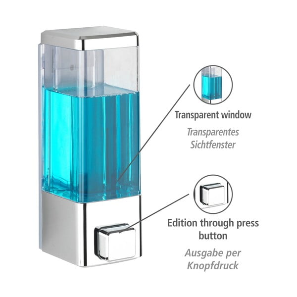 Plastičen stenski dozirnik za milo v srebrni barvi 0.32 l Istres – Wenko-image-3
