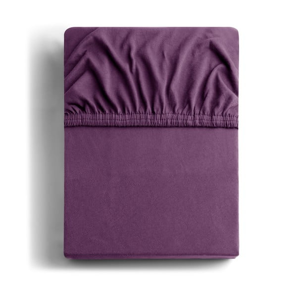 Vijolična napenjalna rjuha iz jerseyja 160x200 cm Amber – Restilo