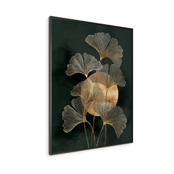 Tiskana slika z okvirjem 60x80 cm Gold Ginkgo – Styler-image-3