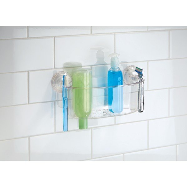 Prozorna pritrdilna košara iDesign Suction Spa, dolžina 30 cm-image-2