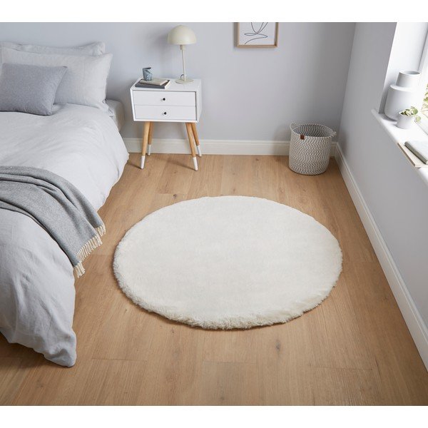 Krem-bela preproga Think Rugs Teddy, ⌀ 120 cm-image-1