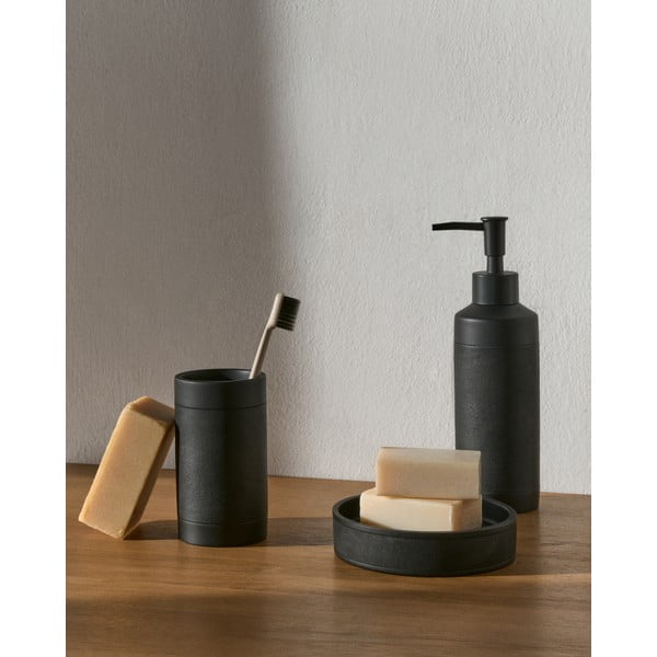 Črn dozirnik za milo iz poliresina 420 ml Sisel – Kave Home-image-1