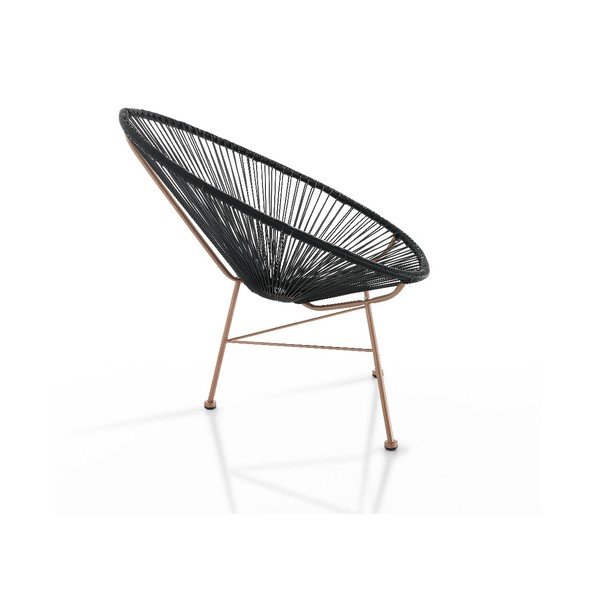 Črn vrtni fotelj iz umetnega ratana Numana – Tomasucci-image-1