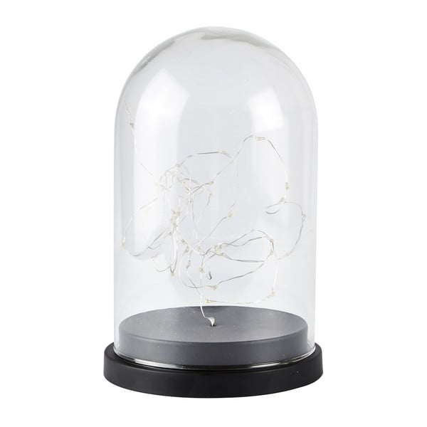Svetilka v steklu z LED lučmi Villa Collection Frozen, višina 27,5 cm