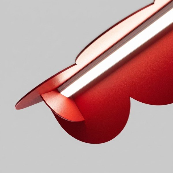 Rdeča aluminijasta LED viseča svetilka BISCUIT – Thoro-image-3
