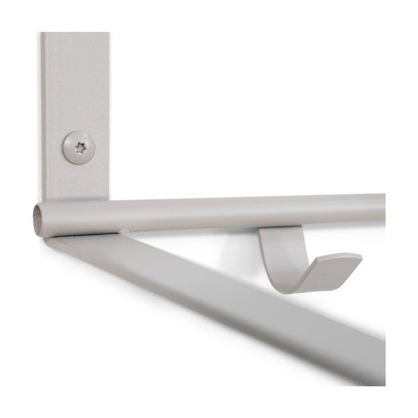 Sivorjav kovinski stenski obešalnik s polico 100 cm Rex – Spinder Design-image-3