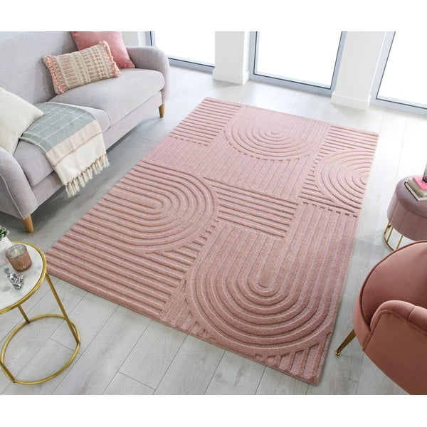 Rožnata volnena preproga Flair Rugs Zen Garden, 120 x 170 cm-image-1