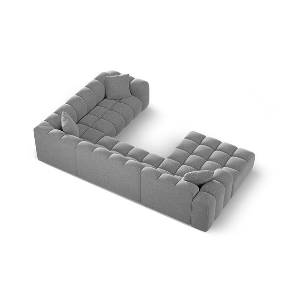 Svetlo siva kotna sedežna garnitura iz šenilje (desni kot/v obliki črke "U") Treno – Cosmopolitan Design-image-3