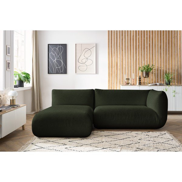 Zelena kotna žametna zofa (levi kot) Lecomte - Bobochic Paris-image-1