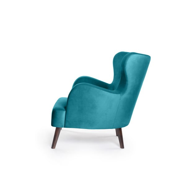 Turkizen žameten fotelj z naslonom Noemye – Bonami Selection-image-3