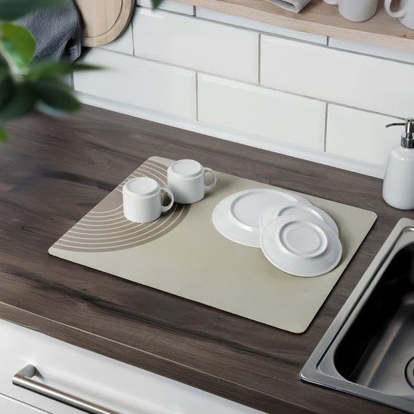 Bež gumijasta odcejalna podloga 50x40 cm Dima – Wenko-image-2