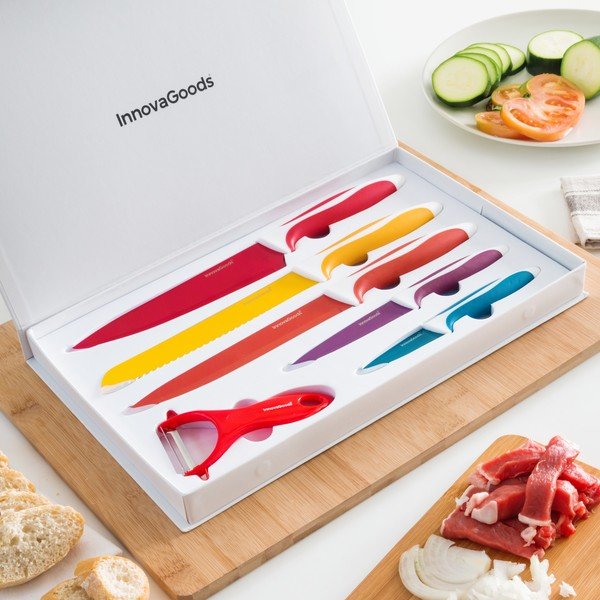 5-delni komplet nožev in strgala iz nerjavečega jekla InnovaGoods Ceramic-image-4