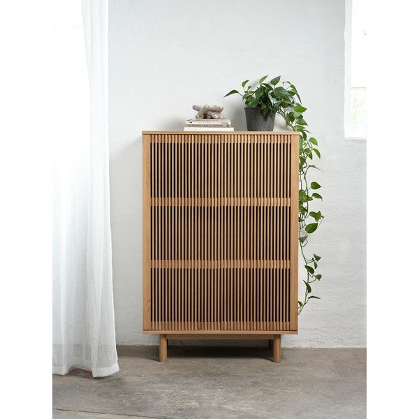 Omarica v hrastovem dekorju v naravni barvi 95x140 cm Tiber – Unique Furniture-image-1