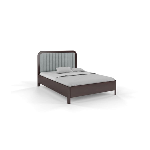 Siva/rjava zakonska postelja iz masivne bukve 160x200 cm Modena – Skandica