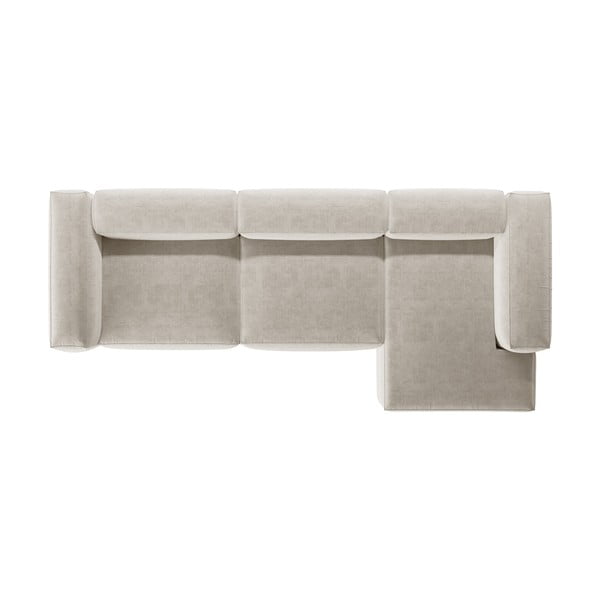 Bež kotna sedežna garnitura (desni kot/z ležalnikom) Bergamo – Cosmopolitan Design-image-3