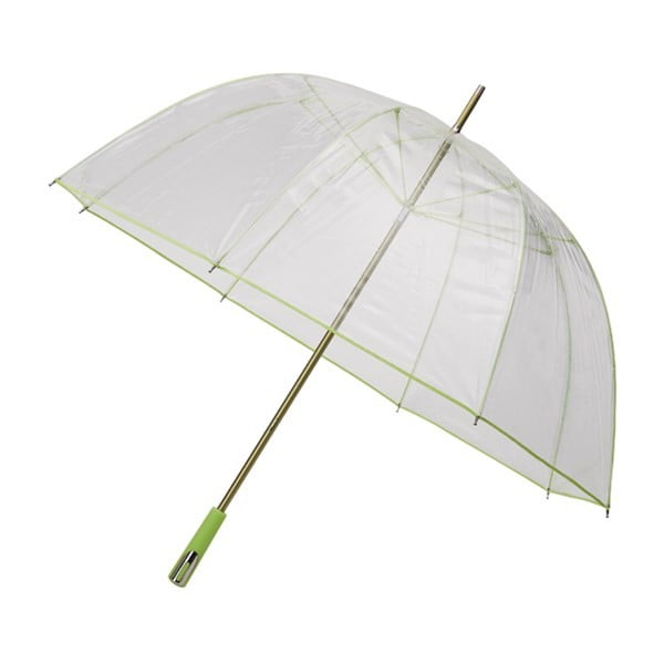 Prozoren vetrovni dežnik za golf z zelenimi detajli Ambiance Birdcage Ribs, ⌀ 110 cm
